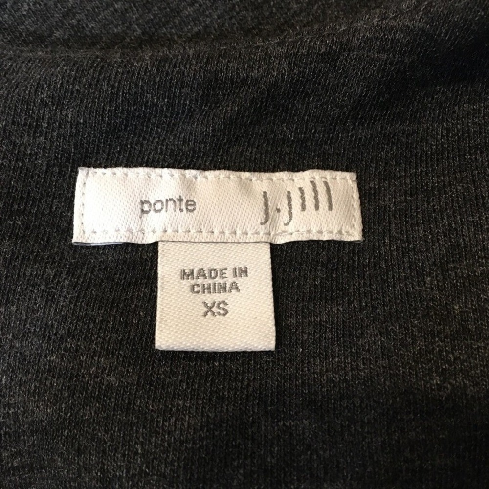 J.Jill Ponte Knit Pocket Shift Dress Women XS Charcoal Gray 3/4 Sleeve Comfort - Picture 8 of 11